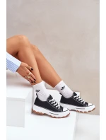 Nízké dámské tenisky na platformě černé Aradwin