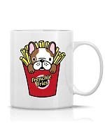 FRENCHIE FRIES - klasický bílý keramický hrníček 300 ml FRENCHIE FRIES - klasický bílý keramický hrníček 300 ml