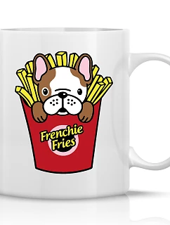 FRENCHIE FRIES - klasický bílý keramický hrníček 300 ml