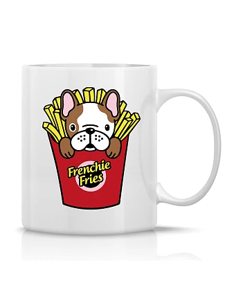 FRENCHIE FRIES - klasický bílý keramický hrníček 300 ml FRENCHIE FRIES - klasický bílý keramický hrníček 300 ml