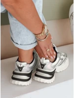 Dámské sportovní stříbrné tenisky FashionStreet ZY1007 Dámské sportovní stříbrné tenisky FashionStreet ZY1007
