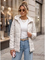 Dámská prošívaná přechodová bunda s kapucí, šedá, FashionStreet TY5798 Dámská prošívaná přechodová bunda s kapucí, šedá, FashionStreet TY5798