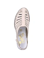 Kožené sandály na podpatku Rieker W RKR49B beige