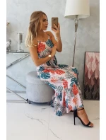 Šaty s motivem listů pudrově růžové Šaty s motivem listů pudrově růžové