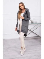 Zateplená mikina se zipem na zádech grafitová Zateplená mikina se zipem na zádech grafitová