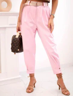 Kalhoty Summer Punto se zapínáním na nohavice bonbónově růžová