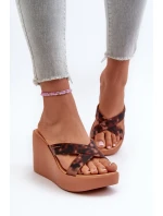 Dámské sandály na klíně 83520 Ipanema High Fashion Slide Fem Hnědé