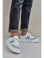 Zazoo N1068S8 Kožené Nízké Tenisky Dámské Na Platformě Bílé