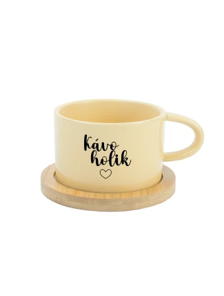 KÁVOHOLIK - žlutý hrníček makronka 200 ml