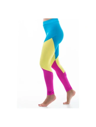 Dámské dlouhé sportovní legíny Rio A6102 modrá/žlutá/růžová - Litexo Dámské dlouhé sportovní legíny Rio A6102 modrá/žlutá/růžová - Litexo