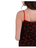 Dámská košilka 01/127 černá se srdíčky - Karol