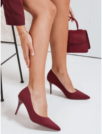 Dámské vínové semišové jehlové boty FashionStreet ZY1073