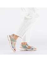 Pohodlné dámské barevné sportovní sandály na suchý zip Rieker 68866-94