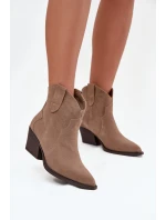 Nazouvací dámské kovbojky z přírodního semiše béžové Beretta Nazouvací dámské kovbojky z přírodního semiše béžové Beretta