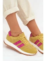 Dámské tenisky z pravé nubukové kůže žluté Marceline