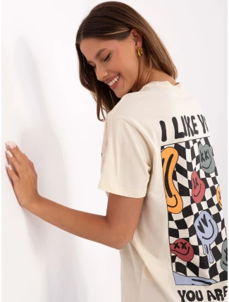 Tričko D12022AC02645E světle béžové Tričko D12022AC02645E světle béžové