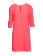 S394 Šaty uvolněného střihu s výstřihem s klíčovou dírkou - korálová barva