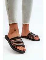 Dámské ploché gumové pantofle Ipanema Puffer Tiras Fem Black Dámské ploché gumové pantofle Ipanema Puffer Tiras Fem Black