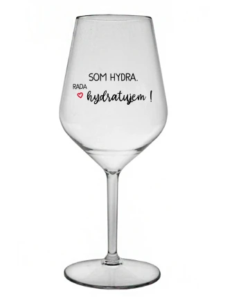 SOM HYDRA. RADA HYDRATUJEM! - priehľadný nerozbitný pohár na víno 470 ml SOM HYDRA. RADA HYDRATUJEM! - priehľadný nerozbitný pohár na víno 470 ml