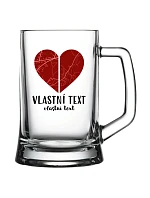 Personalizovaná pivní sklenice - Dvě místa, jedno srdce Personalizovaná pivní sklenice - Dvě místa, jedno srdce
