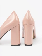 Krásné lodičky Jasnobeżowy dámské na širokém podpatku Krásné lodičky Jasnobeżowy dámské na širokém podpatku