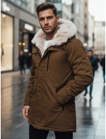 Pánská zimní bunda parka s kapucí béžová FashionStreet TX4968