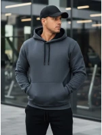 Pánská základní mikina s kapucí tmavě šedá FashionStreet BX5863