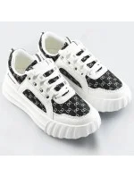 Bílo-černé dámské sportovní boty s ozdobným vzorem (LA811) Bílo-černé dámské sportovní boty s ozdobným vzorem (LA811)