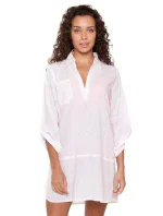 Plážové šaty 7229 white - LingaDore