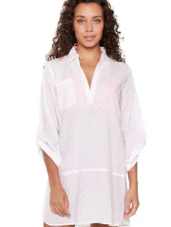 Plážové šaty 7229 white - LingaDore