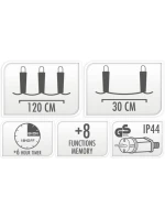 Světelné závěsy na vánoční stromek 120x120 CM 235LED MULTIKOLOR STARS