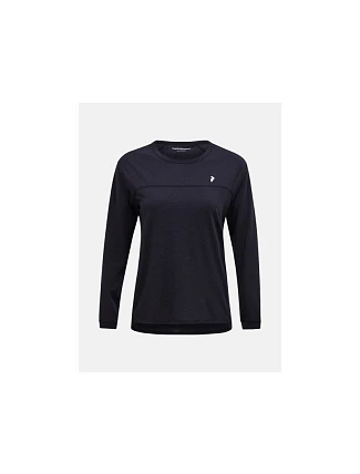 Tričko PEAK PERFORMANCE W Trail Wool Blend LS, černé Tričko PEAK PERFORMANCE W Trail Wool Blend LS, černé