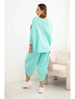 Komplet bavlněný mikina + kalhoty tmavě mátová Komplet bavlněný mikina + kalhoty tmavě mátová