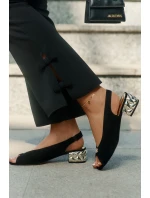 Semišové Elegantní Dámské Sandály CheBello 4724 Černé