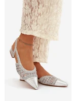 Dámské sandály s pletením na klíně stříbrné Nivorra
