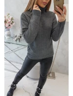 Svetr s rolákem S2020-16 tmavě šedý - Kesi Svetr s rolákem S2020-16 tmavě šedý - Kesi