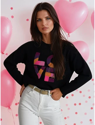 Dámský oversize svetr HARPER černý FashionStreet MY1982