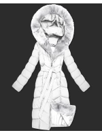 Bílá dámská zimní bunda s kožešinovým panelem S'West (B8525-26) Bílá dámská zimní bunda s kožešinovým panelem S'West (B8525-26)