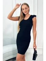 Šaty s nařasenými rukávy černé