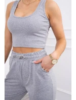 3dílná bavlněná souprava šedá 3dílná bavlněná souprava šedá