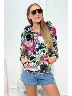 Velurová mikina s kapucí černý Velurová mikina s kapucí černý