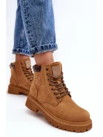 Kožené Ocouvané Botky Trapery Camel Felizia