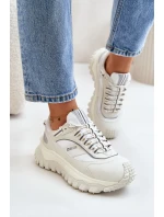 Dámské Kožené Tenisky Na Platformě Big Star OO274A221 HI-POLY SYSTEM Bílé Dámské Kožené Tenisky Na Platformě Big Star OO274A221 HI-POLY SYSTEM Bílé