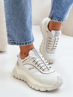 Dámské Kožené Tenisky Na Platformě Big Star OO274A221 HI-POLY SYSTEM Bílé