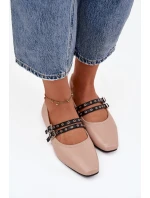 Dámské baleríny s pásky Deliora – béžové