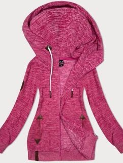 Růžová melanžová rozepínací polarová (fleecová) mikina (2310)