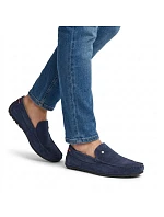 Pánské semišové kožené mokasíny polobotky tmavě modré Filippo MP923