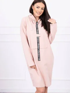 Šaty s kravatou tmavě pudrově růžové