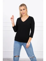 Halenka s výstřihem do V černá