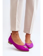 Kožené baleríny s ozdobou Zazoo 2885 Zlato-Bílé